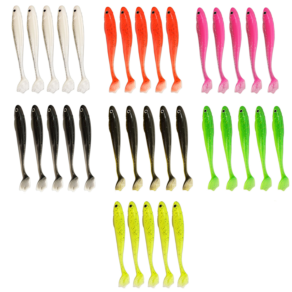 Gardening Tools Must Haves - 柔らかいPVC釣りルアー,アヒルの足の形,3D魚の目,魚の尾,釣り用品,5または7個